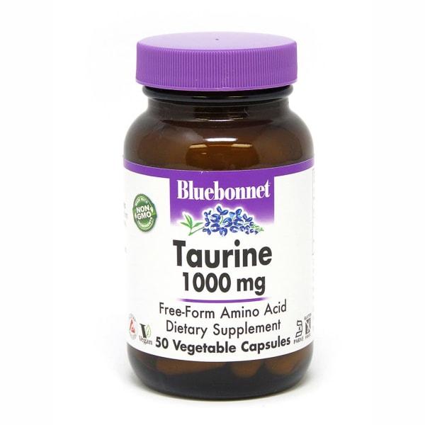 Амінокислота Bluebonnet Taurine 1000 mg, 50 вегакапсул EXP