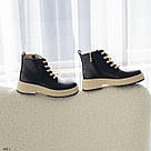 Жіночі зимові черевики чорного кольору, фото 4