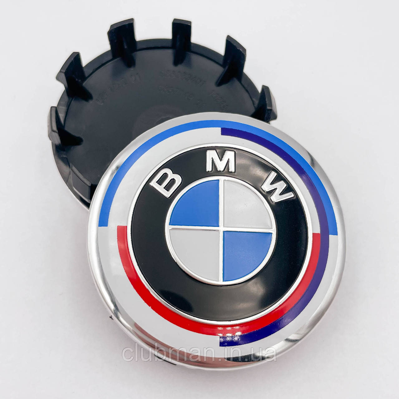 Ковпачки (заглушки) в литі диски Ювілейні 50 років BMW (БМВ) Motorsport Триколор 56 мм