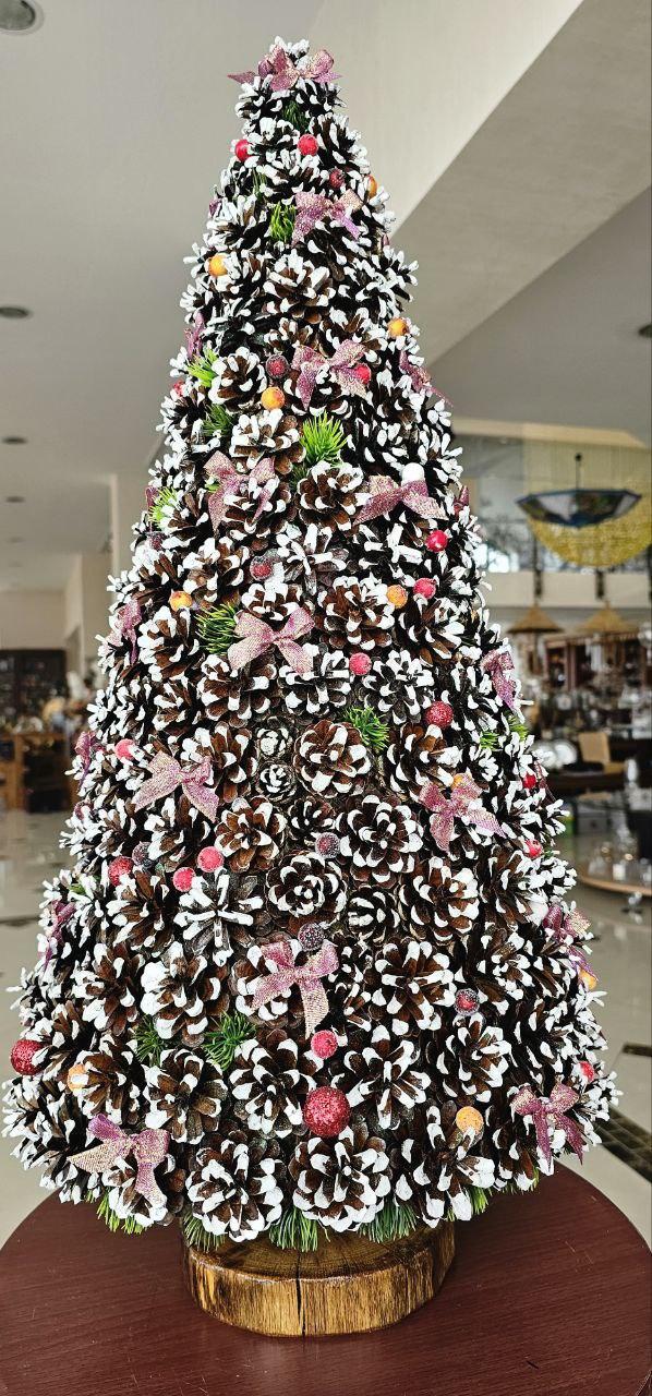 Ялинка ручної роботи з соснових шишок (handmade), h-75 см ( 203-0004)