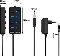 VEMONT 4 Порта USB 3.0: Мощный Хаб для Быстрого Подключения