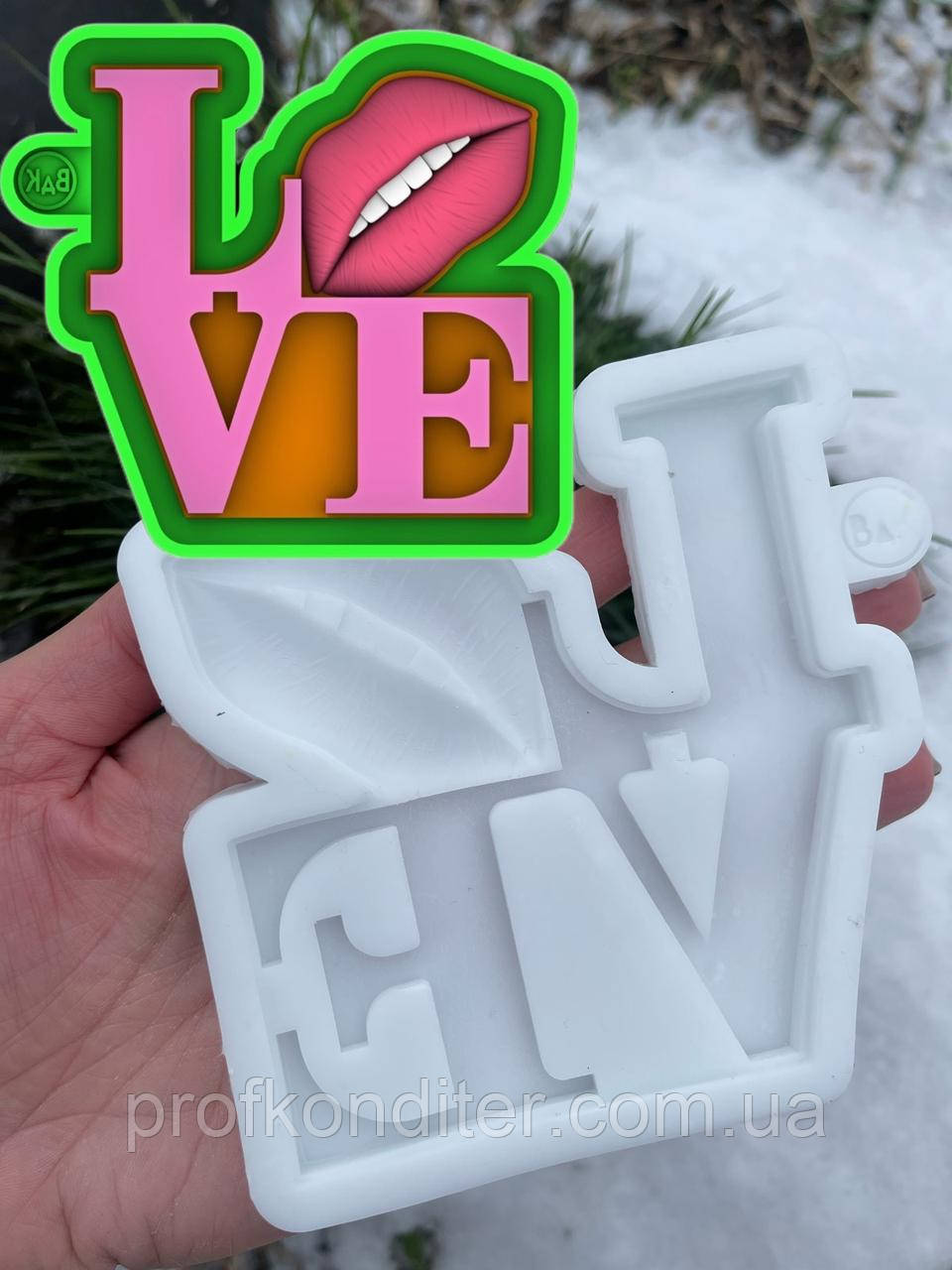 ЕКСКЛЮЗИВ! Силіконовий Молд для шоколаду та мастики "LOVE з губками", фото 1