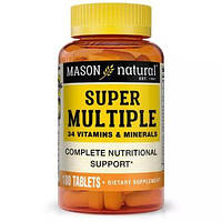 Мультивитамины и минералы Mason Natural (Super Multiple 34 Vitamins and Minerals) 100 таблеток