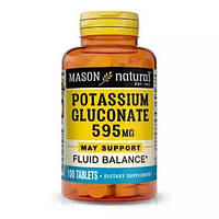 Калий Глюконат Mason Natural (Potassium Gluconate) 595мг 100 таблеток