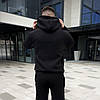 Чоловіча кофта Nike чорна на флісі худі Найк толстовка, фото 4