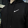 Чоловіча кофта Nike чорна на флісі худі Найк толстовка, фото 3