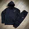 Чоловіча кофта Nike чорна на флісі худі Найк толстовка, фото 7