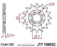 JT передняя звезда 2103 13 YAMAHA YZF 250 '01-'18 (210313JT) (ŁAŃC. 520)