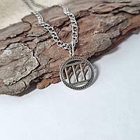 Серебряная подвеска кулон оберег амулет Руна Феху Черненное серебро 925 пробы 89027ч 1.90г