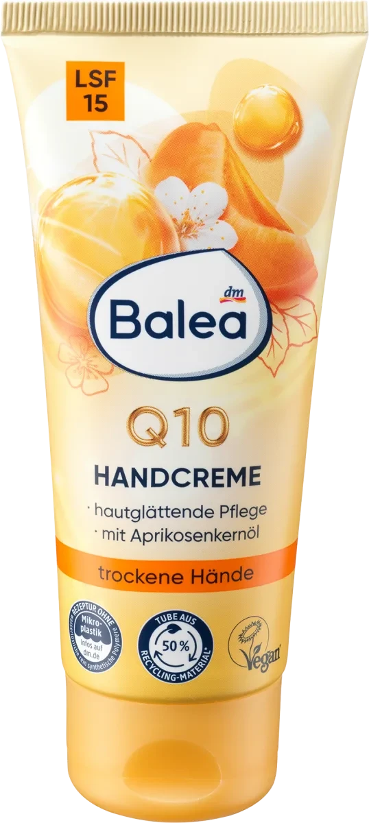 Крем для рук Balea Q10 mit Aprikosenöl und LSF15, 100 мл, фото 1