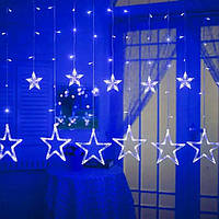 Гирлянда звезды, от Usb гирлянда штора со звездами 2.5 м СИНИЙ светодиодная на окно 138 LED TOP