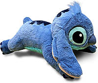 Яркая милая плюшевая игрушка-подушка обнимашка Стич 35 см Синяя