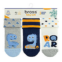 Детские махровые носочки 0-6 6-12 мес с тормозками для малыша теплые носки махра для новорожденных BROSS