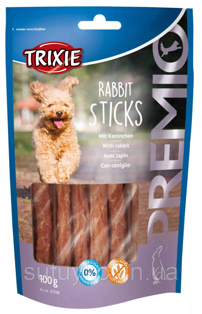 Trixie TX-31709 Premio Rabbit Sticks 100 г — ласощі з кроликом для собак, фото 1