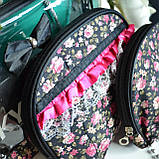 🖤Жіноча косметичка на блискавці, набір 3в1, Чорна з трояндами, фото 2