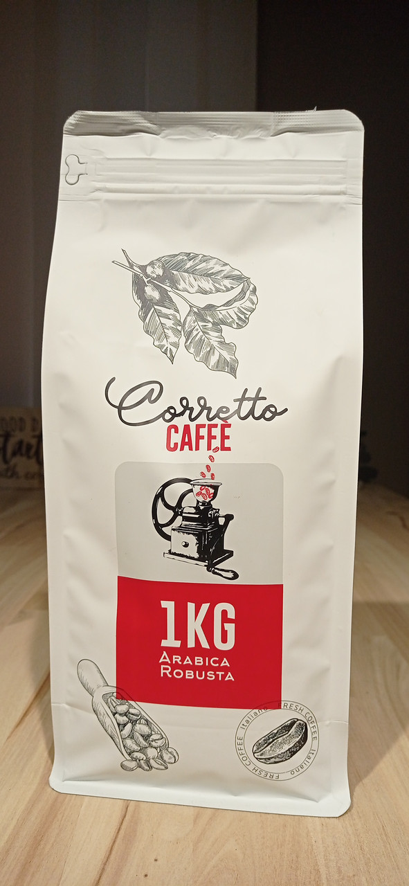 Кава натуральна в зернах Coretto Caffe 80% арабіки 20% робусти 1 кг