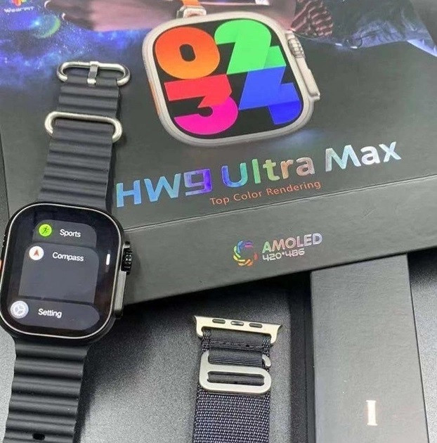 Умные смарт часы Smart Watch HW9 Ulta Max 49 mm AMOLED с функцией звонка Черные - фото 2 - id-p2027360862