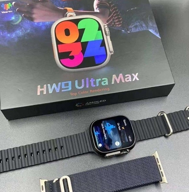 Розумний смарт годинник Smart Watch HW9 Ulta Max 49 mm AMOLED з функцією дзвінка Чорний