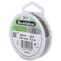 Тросик ювелірний Beadalon 7 струн, Bright, товщина: 0.61 мм, 30 футів (9.2 м)