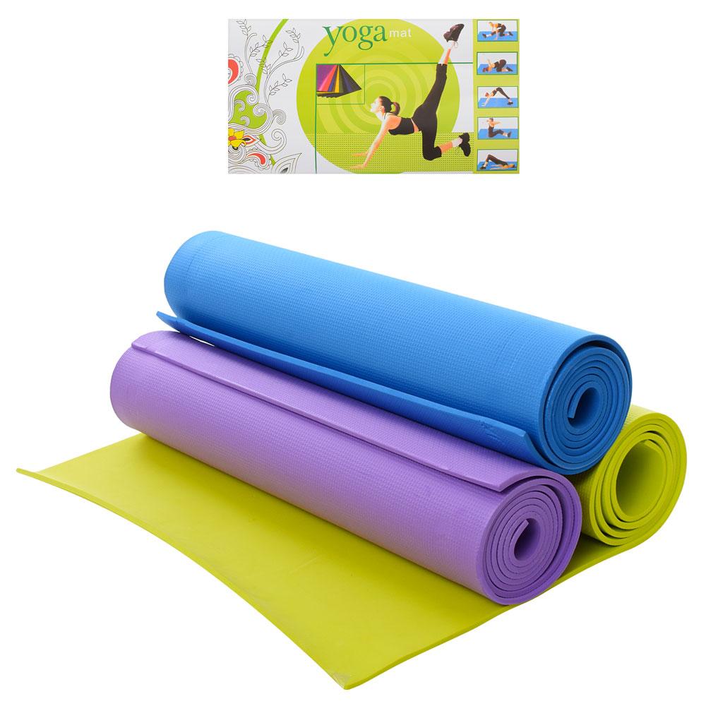 Килимок для йоги EVA 6 мм 173х61см,6 кольор.,61х12х12см NoM0380-3 (24), фото 1