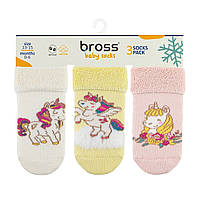 Дитячі махрові шкарпетки 0-6 6-12 12-18 міс зі стоперами для малюка теплі зимові носки махра для новонароджених BROSS