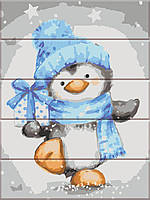 Картина за номерами на дереві "Пінгвін" 30*40 см