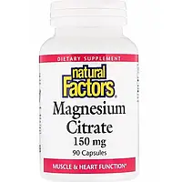 Natural Factors цитрат магния 150 мг 90 капсул