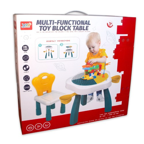 Дитячий ігровий столик для гри з конструктором із великих деталей || Конструктор для наймолодших