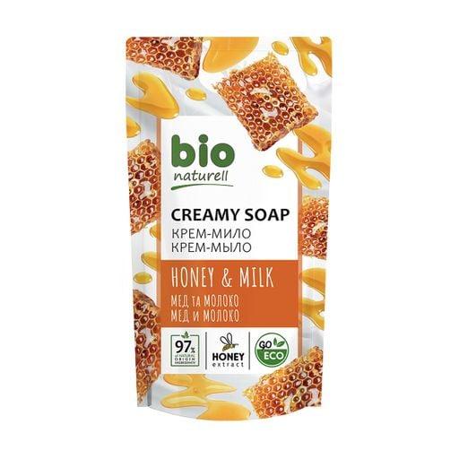 Крем-мило Bio Naturell Мед/Молоко 460 мл дой-пак, Bio Naturell, Арт.47226