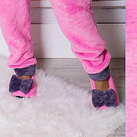 Стильні махрові затишні домашні жіночі тапулі-балетки. Арт-4832 рожеві