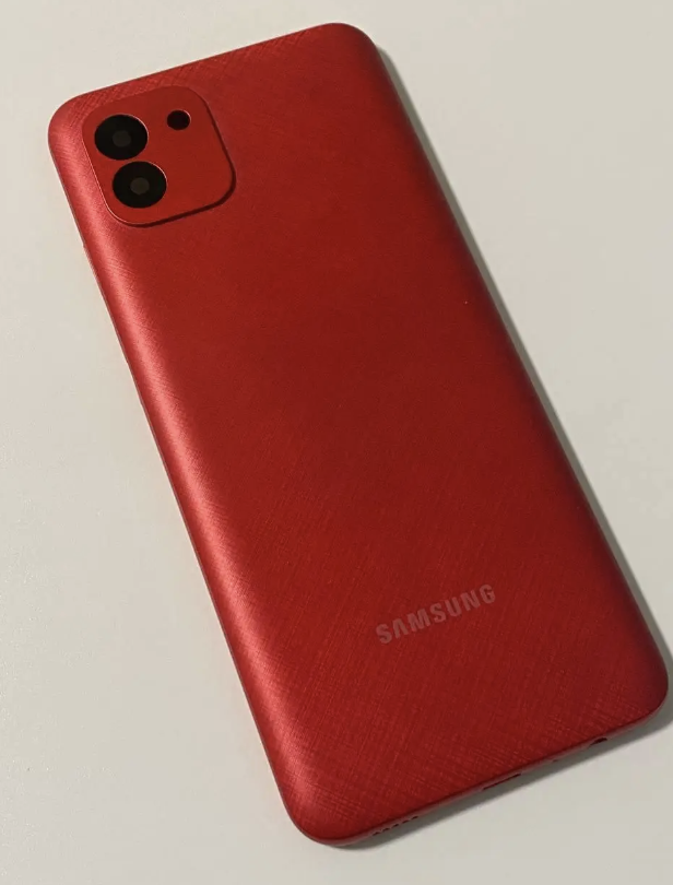 Задня кришка для Samsung A035F Galaxy A03, червона + скло камери, фото 1