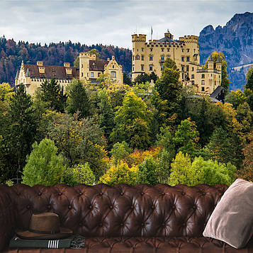 Красиві шпалери Замки "Красивий замок в баварських горах" 3Д