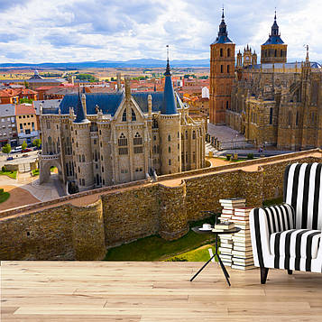 Панорамні фотошпалери з замком "Красивий замок в Іспанії"
