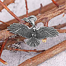 Чоловічий кулон підвіска з ланцюжком EAGLE на шию з медичної сталі під срібло з Орлом, фото 2