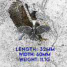 Чоловічий кулон підвіска з ланцюжком EAGLE на шию з медичної сталі під срібло з Орлом, фото 4