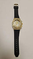 Жіночий наручний годинник з камінчиками Hublot geneve (хаблот) золотистий