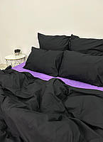 Евро комплект постельного белья "Омник" черно-фиолетовый