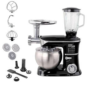 Кухонний комбайн Zepline ZP-072 багатофункціональний 3в1 Блендер тістоміс м'ясорубка 3200W професійний