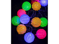 Гирлянда светодиодная фигурки 12LED волнистый шарик, мульти, 5м переходник 1698-32 ТМ КИТАЙ