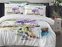 Качественное турецкое постельное белье First Choice Набор постельного из сатина цветы размер евро