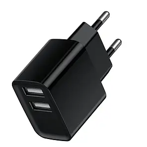 Мережевий зарядний пристрій HAVIT 2 USB 5 V/2.1 А HV-H131P-Black, фото 2