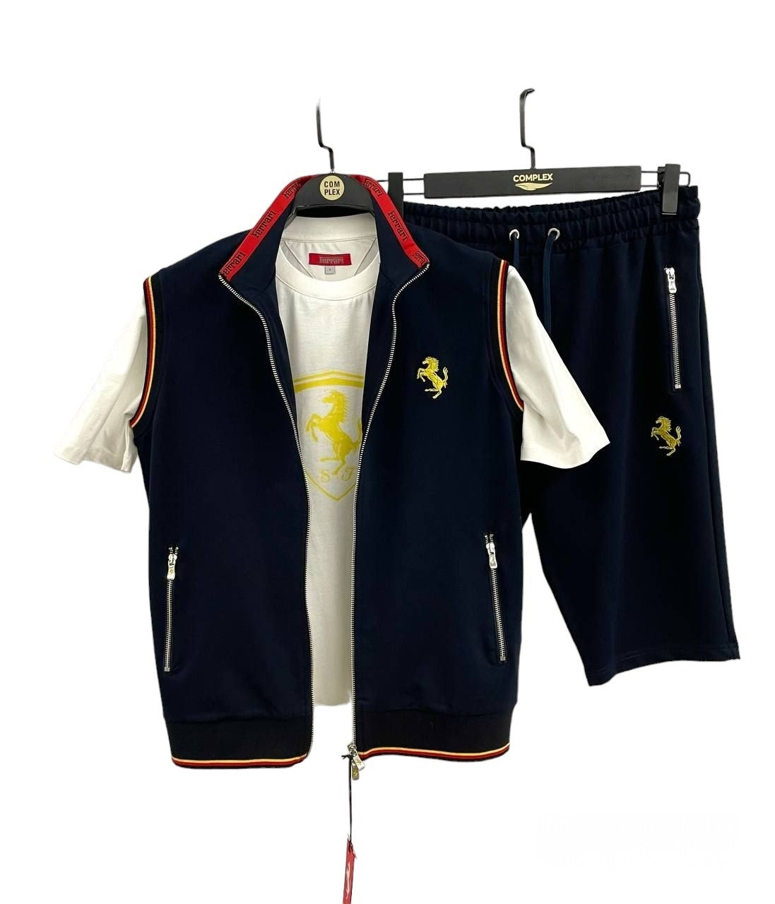 Костюм-трійка спортивний Ferrari (шорти + жилет+футболка)