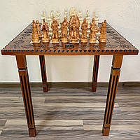 Шахматный набор: стол "Звезда Жизни" и шахматные фигуры "Игра Престолов". Ручна робота