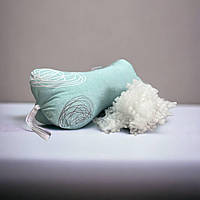 Подушка-валик ортопедичний для шиї та спини "Кісточка" 5х15 см блакитного кольору