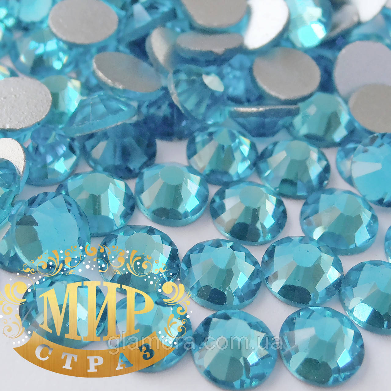 Стрази ДМС Aquamarine ss3(1,4 мм).Цина за 100 шт.