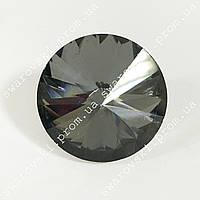 Пуговица с металлическим ушком 25мм*1шт, стекло.Цвет Black Diamond