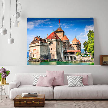 Фотокартина з красивим замком "Шато де Шильон біля Женевського озера"