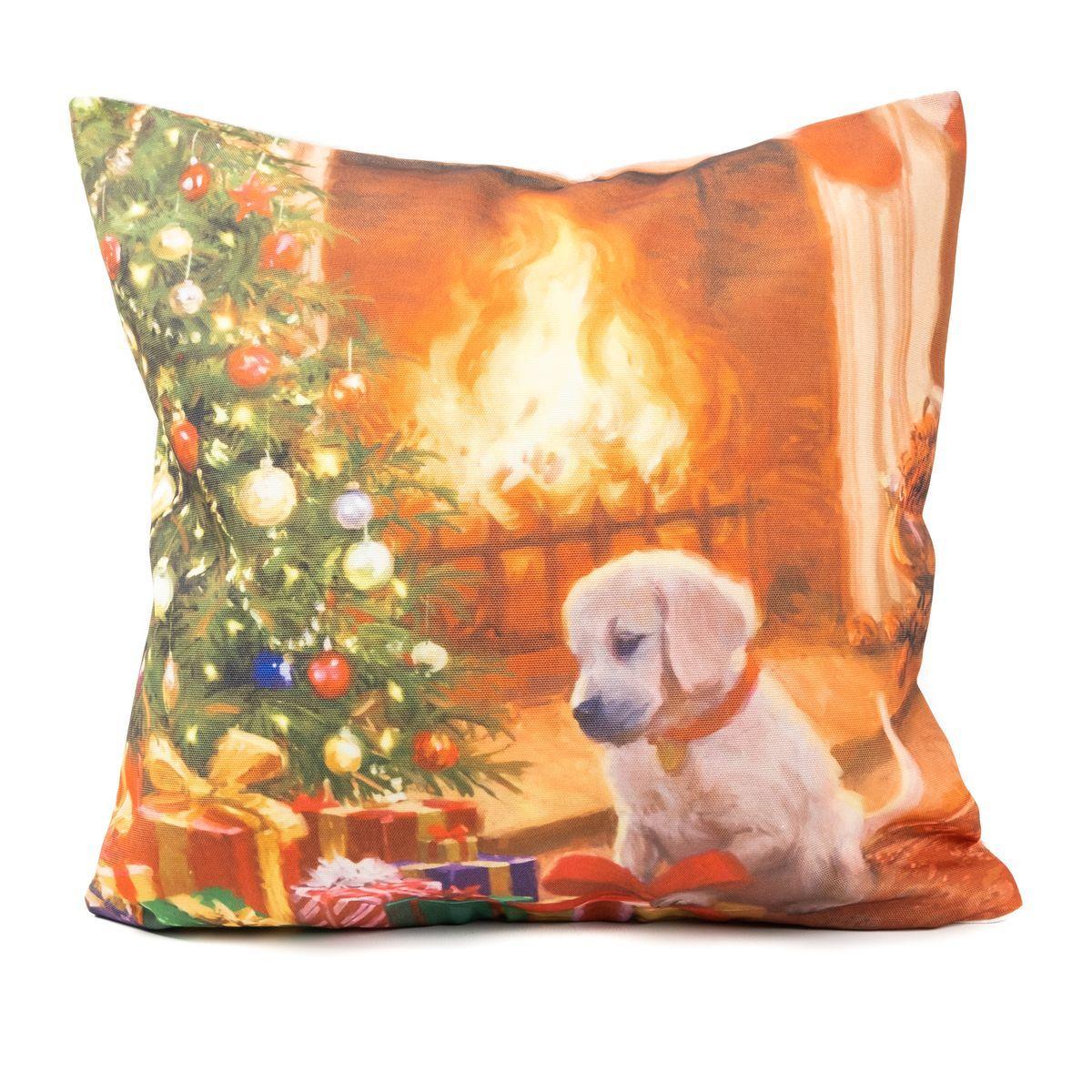 Наволочка декоративна з новорічним малюнком "Дитяча цікавість" XMas Puppy Centrotex