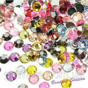 Стрази-економ Mix colour ss12 (3 мм).Цина за 100 шт.
