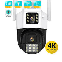 Уличная камера с двумя объективами IP Wi-Fi камера A23 iCSee 3Mpx + 3Mpx поворотная охранная камера